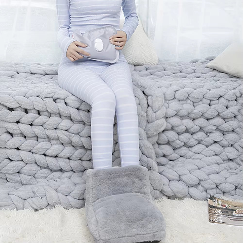 Cozyfoot USB Heated Slippers - Rechargeable 3-Temperature Foot Warmers (Gray)